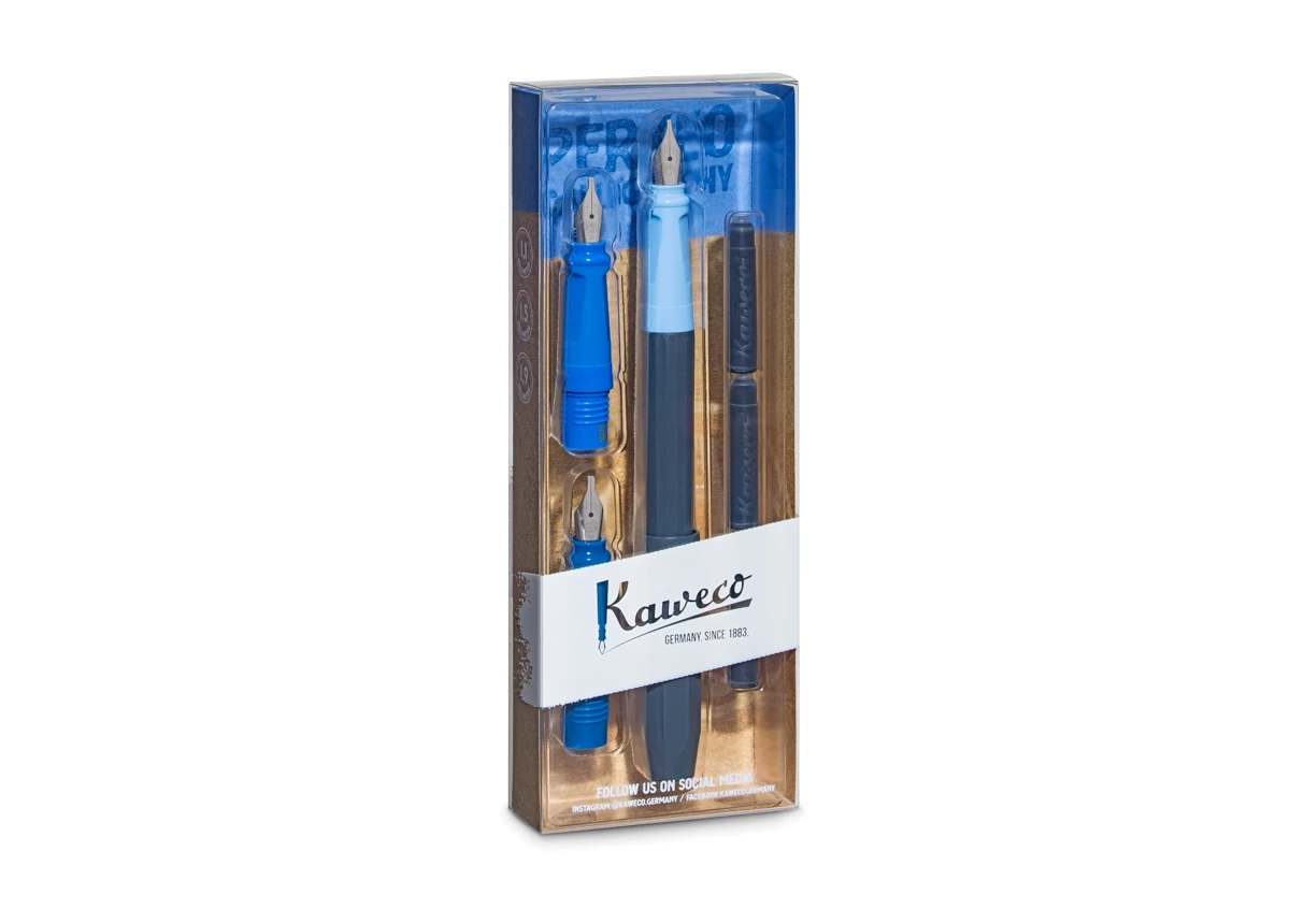 Kaweco PERKEO Kalligrafie Set Blue 1 Kaweco PERKEO Kalligrafie Set Blue