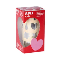 Herz, Stern, Blume, Tropfenförmige Aufkleber Silber